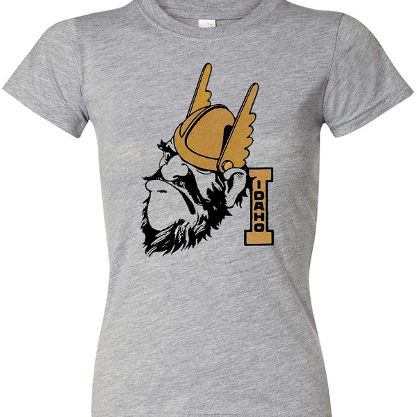 Idaho State Vintage Booster Club Tee in Old Skool Grey with Vandal design, 100% ringspun cotton.