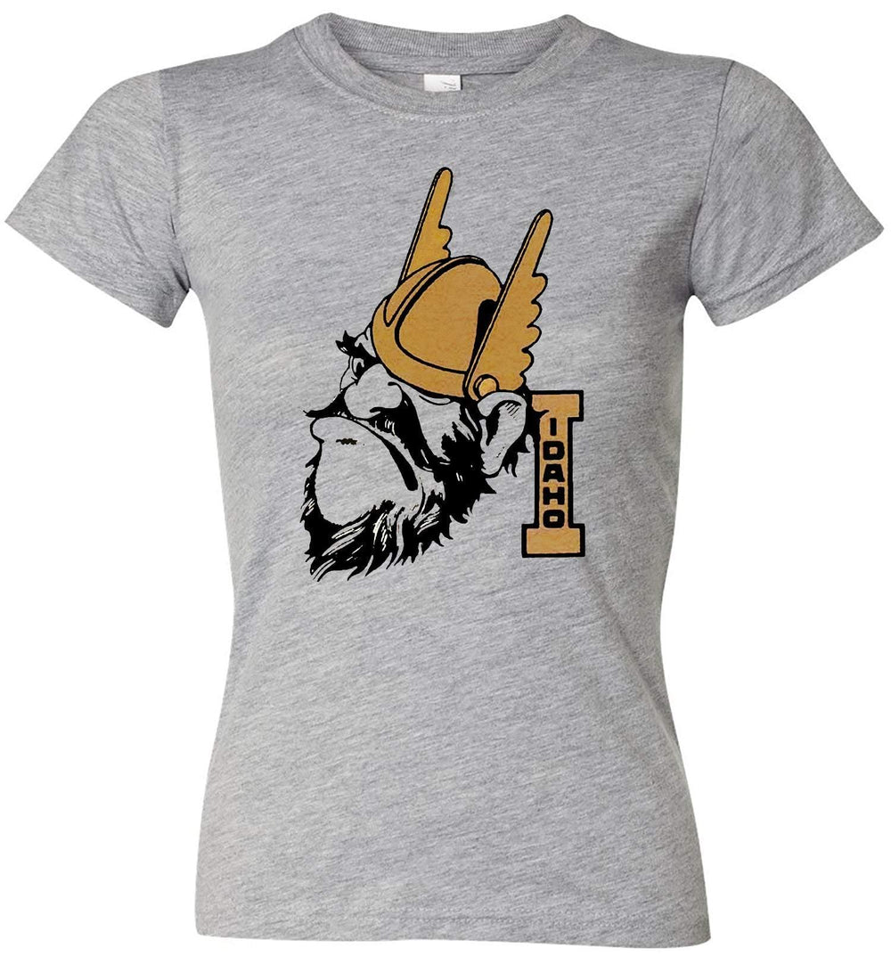 Idaho State Vintage Booster Club Tee in Old Skool Grey with Vandal design, 100% ringspun cotton.