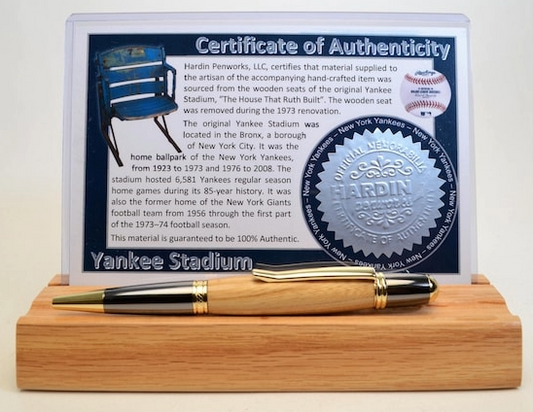 Original Yankee Stadium Seat Handcrafted Pen