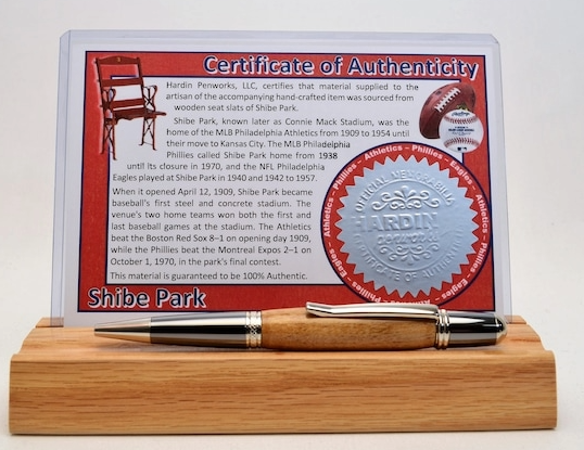 Original Shibe Park Connie Mack Stadium Seat Pen