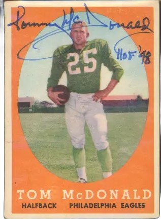Tommy McDonald Autographed 1958 Topps Eagles Football Card