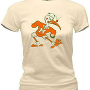 Miami Hurricanes Vintage Booster Club Tee in cream showing team mascot.