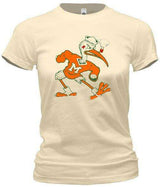 Miami Hurricanes Vintage Booster Club Tee in cream showing team mascot.