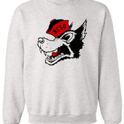 NC State Vintage Booster Club Sweatshirt in Old Skool Grey featuring Wolfpack design.