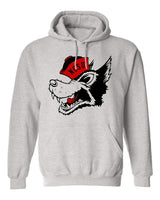 NC State Vintage Booster Club sweatshirt, heavyweight cotton, old skool grey, featuring Wolfpack design.