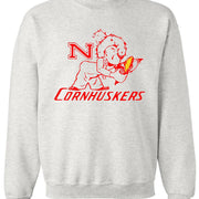 Nebraska Vintage Booster Club Cornhuskers sweatshirt in Old Skool Grey with classic design.