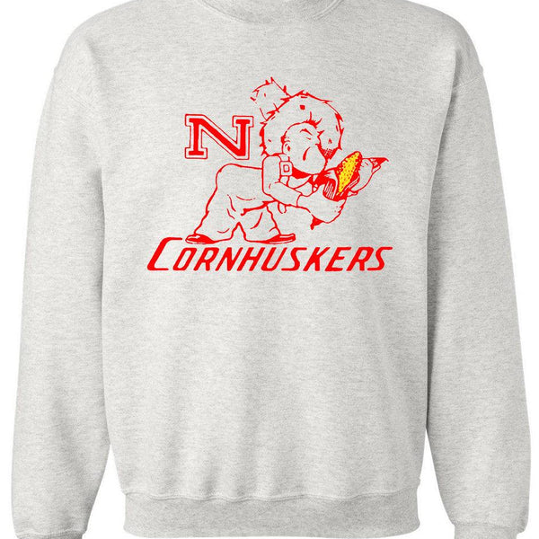 Nebraska Vintage Booster Club Cornhuskers sweatshirt in Old Skool Grey with classic design.