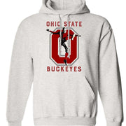 Ohio State Vintage Booster Club Sweatshirt in Old Skool Grey with Buckeyes logo.
