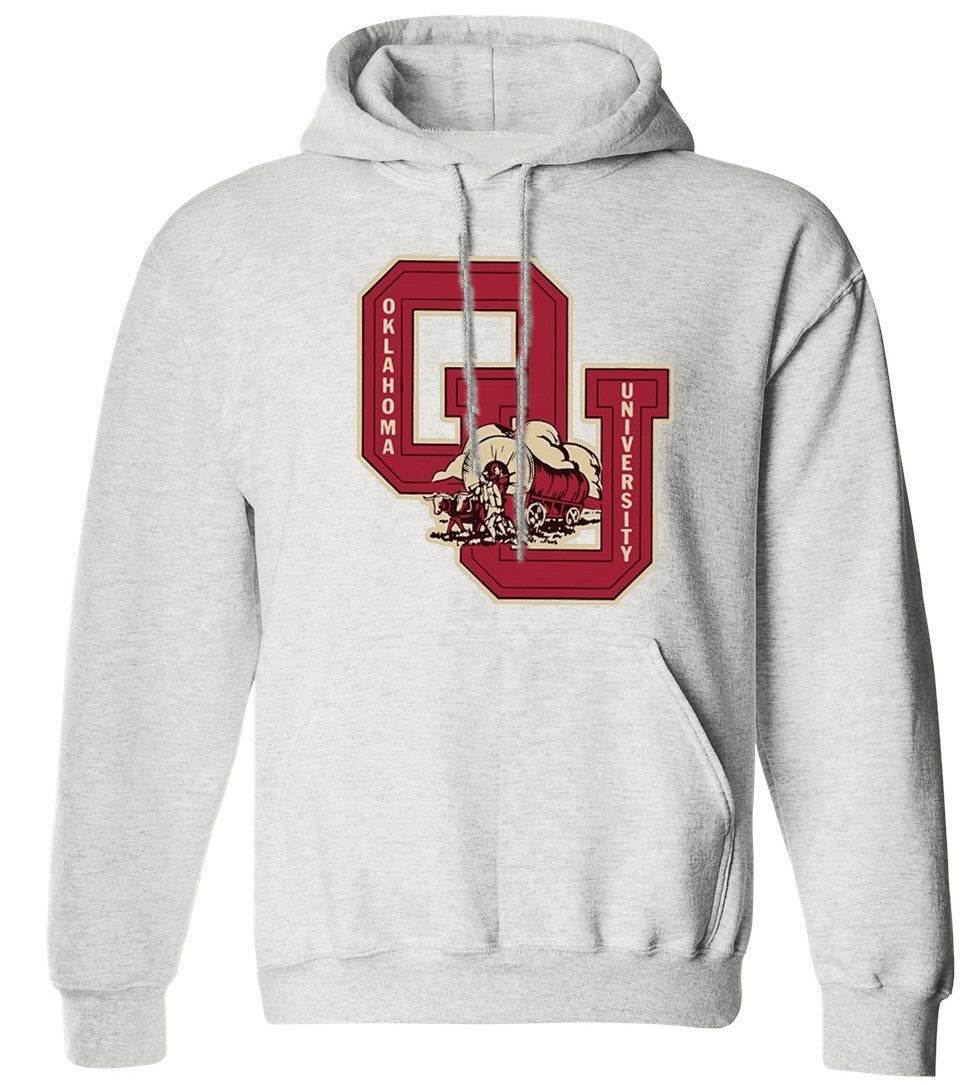 Oklahoma Vintage Booster Club Sweatshirt, Old Skool Grey, unisex, hooded style.