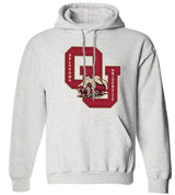 Oklahoma Vintage Booster Club Sweatshirt, Old Skool Grey, unisex, hooded style.