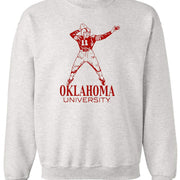 Oklahoma Vintage Football Booster Club Sweatshirt in Old Skool Grey with retro design.