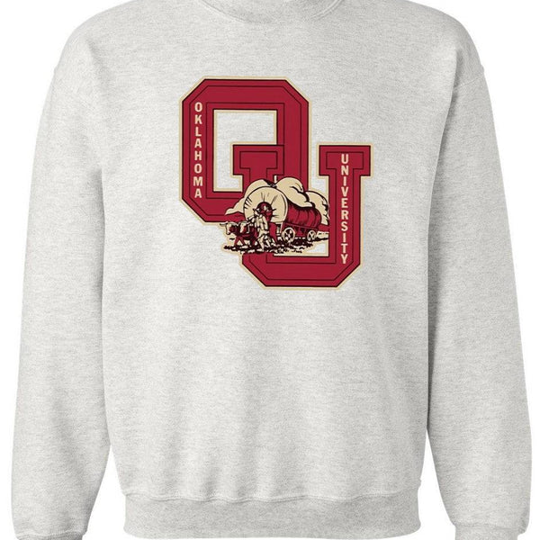 Oklahoma Vintage Booster Club sweatshirt in Old Skool Grey with university logo.