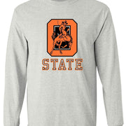 Oklahoma State Vintage Booster Club tee in Old Skool Grey with classic logo.