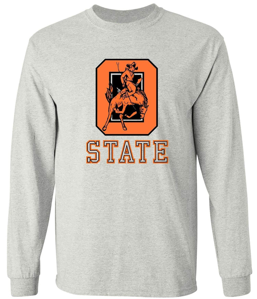 Oklahoma State Vintage Booster Club tee in Old Skool Grey with classic logo.