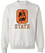 Oklahoma State vintage sweatshirt in Old Skool Grey featuring retro design.