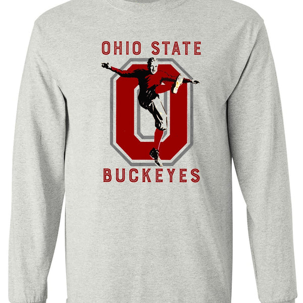 Ohio State Vintage Football Buckeyes long sleeve tee in Old Skool Grey.
