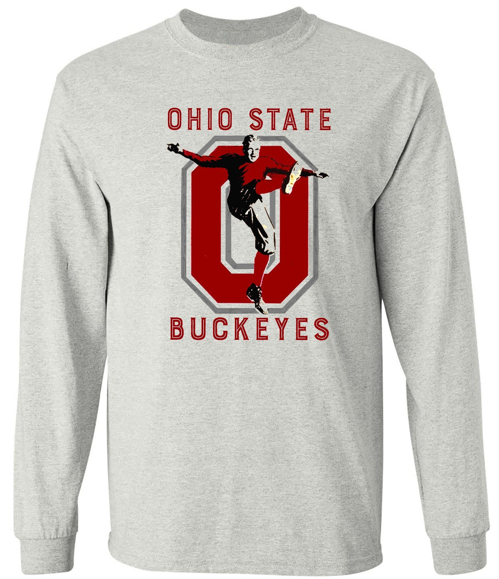 Ohio State Vintage Football Buckeyes long sleeve tee in Old Skool Grey.