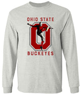 Ohio State Vintage Football Buckeyes long sleeve tee in Old Skool Grey.
