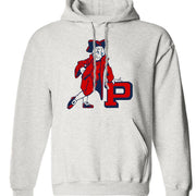 Penn Quakers Vintage booster club sweatshirt in Old Skool Grey with hoodie design.