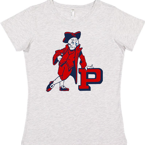 Penn Quakers Vintage Booster Club Tee in Old Skool Grey featuring mascot design.