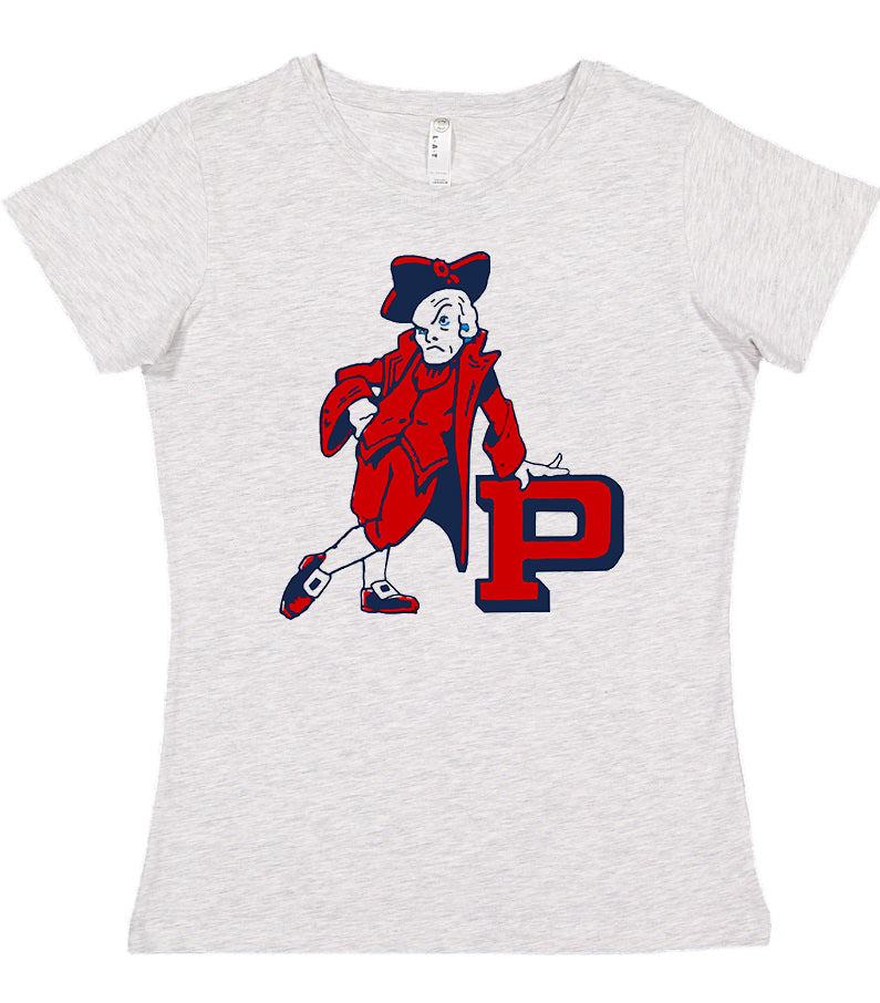 Penn Quakers Vintage Booster Club Tee in Old Skool Grey featuring mascot design.