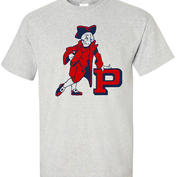 Penn Quakers Vintage Booster Club Tee in Old Skool Grey with mascot graphic.