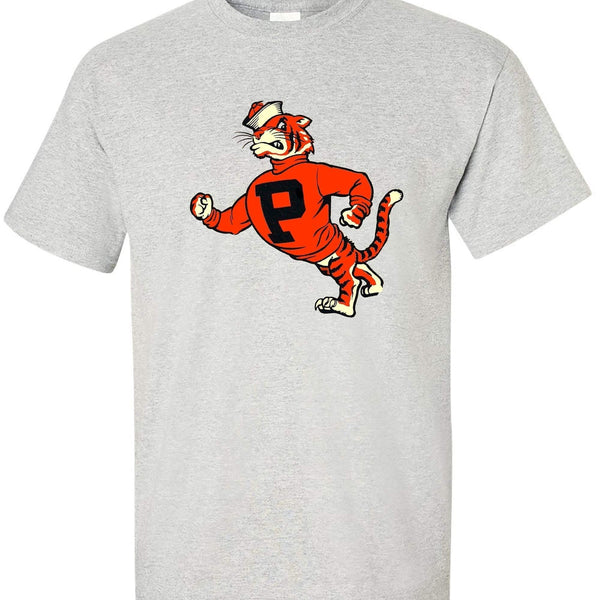 Princeton Vintage Booster Club Tee in Old Skool Grey with tiger graphic.