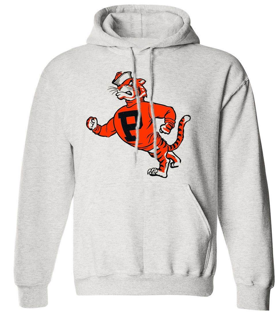 Princeton Vintage Booster Club sweatshirt in Old Skool Grey with tiger graphic.