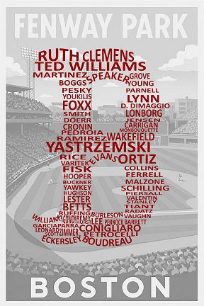 Boston Red Sox Legends Stretched Canvas Poster