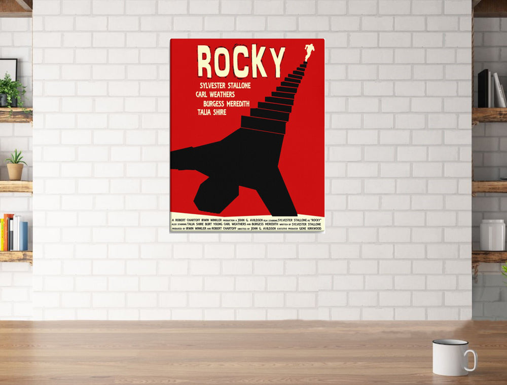 Rocky 1976 Movie Poster on Ready for Hanging Stretched Canvas