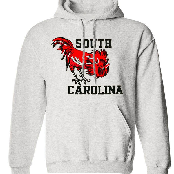 South Carolina Vintage Booster Club sweatshirt in Old Skool Grey with red rooster print.