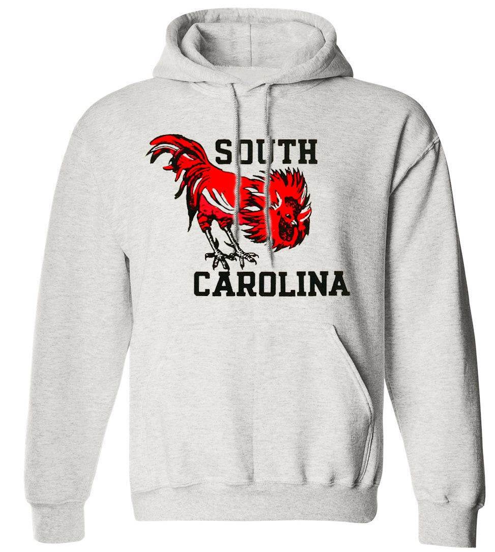 South Carolina Vintage Booster Club sweatshirt in Old Skool Grey with red rooster print.
