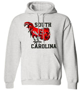 South Carolina Vintage Booster Club sweatshirt in Old Skool Grey with red rooster print.