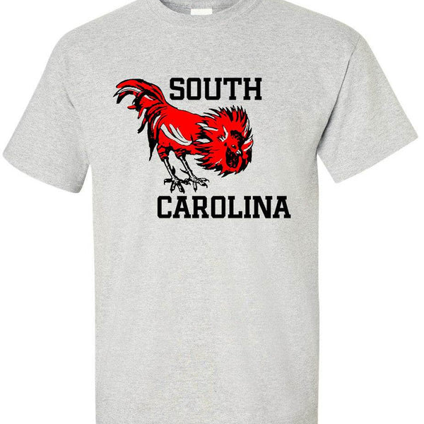 South Carolina Vintage Booster Club tee in Old Skool Grey with rooster design.