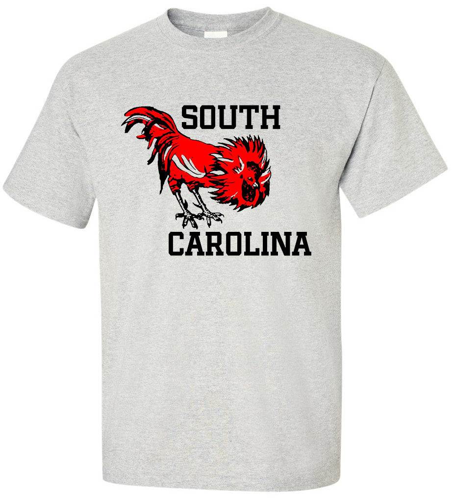 South Carolina Vintage Booster Club tee in Old Skool Grey with rooster design.