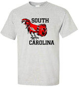 South Carolina Vintage Booster Club tee in Old Skool Grey with rooster design.