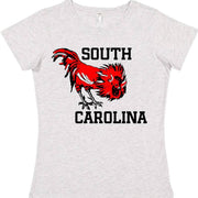 South Carolina vintage booster club tee in Old Skool Grey with rooster graphic.