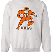 Tennessee Vols Vintage Booster Club Sweatshirt in Old Skool Grey with retro football graphic.