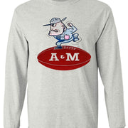 Texas A&M Vintage Booster Club Tee in Old Skool Grey, long sleeve, featuring vintage design.