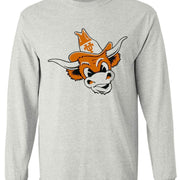 Texas Longhorns Vintage Booster Club tee in Old Skool Grey, featuring classic logo design.