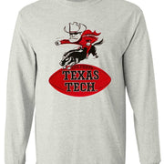 Retro Texas Tech Raiders Vintage Booster Club Tee in Old Skool Grey with Raider mascot graphics.