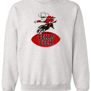 Texas Tech Vintage Booster Club grey sweatshirt with graphic design.