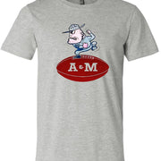 Texas A&M Vintage Booster Club Tee in Old Skool Grey with retro design.