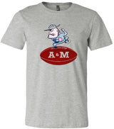 Texas A&M Vintage Booster Club Tee in Old Skool Grey with retro design.