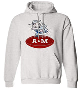 Texas A&M Vintage Booster Club sweatshirt in Old Skool Grey with A&M logo, unisex sizes available.