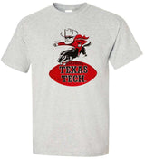 Retro Texas Tech Raiders vintage booster club tee on Old Skool Grey background.