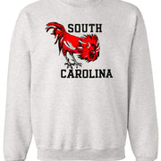 South Carolina Vintage Booster Club grey sweatshirt with rooster graphic.