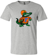 Florida Gators Vintage Booster Club football tee in Old Skool Grey with retro mascot graphic.