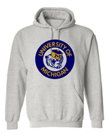 Michigan Vintage 1940s sweatshirt with University logo, unisex, Old Skool Grey.
