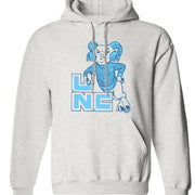 North Carolina Vintage 1960 Booster Club Sweatshirt, Tar Heels design, Old Skool Grey color, unisex sizes, crewneck or hoodie option.